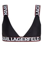 Karl Lagerfeld haut de bikini dos-nu à logo imprimé - Noir