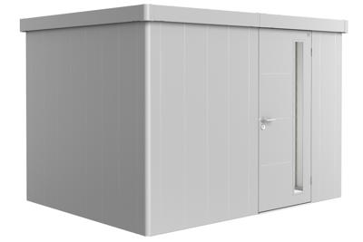 Biohort Metalen tuinhuis Neo - Enkele deur - Zilver - 2C (292x236 cm)- Plat dak- Metaal- Biohort
