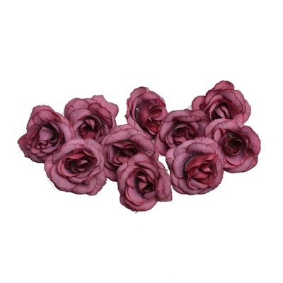 10 sets 4cm kunstmatige bloem Silk Rose Flower hoofd voor bruiloft partij Home Decoratie (rood)