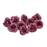 10 sets 4cm kunstmatige bloem Silk Rose Flower hoofd voor bruiloft partij Home Decoratie (rood)