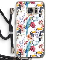 Bloemen tukan: Samsung Galaxy S7 Transparant Hoesje met koord