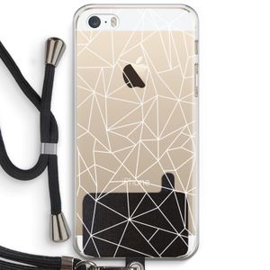 Geometrische lijnen wit: iPhone 5 / 5S / SE Transparant Hoesje met koord