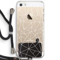 Geometrische lijnen wit: iPhone 5 / 5S / SE Transparant Hoesje met koord
