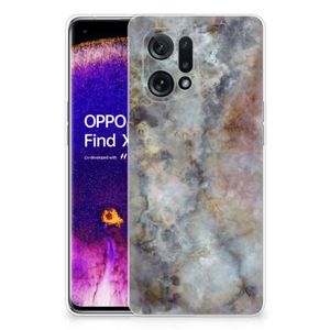 OPPO Find X5 TPU Siliconen Hoesje Marmer Grijs