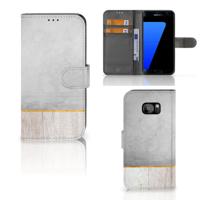 Samsung Galaxy S7 Edge | Book Style Case | Wood Concrete