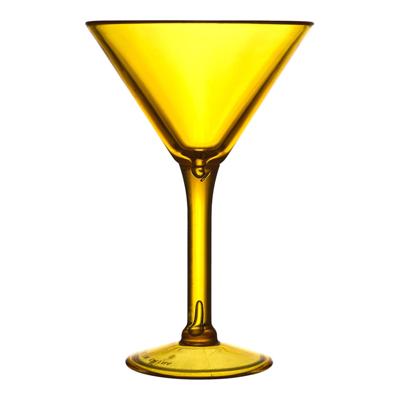 Home Deco Factory Cocktailglas - geel - kunststof - 24 cl - martini glas