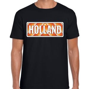 Holland / Oranje supporter t-shirt zwart voor heren