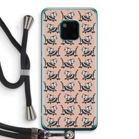 Zwarte poes: Huawei Mate 20 Pro Transparant Hoesje met koord