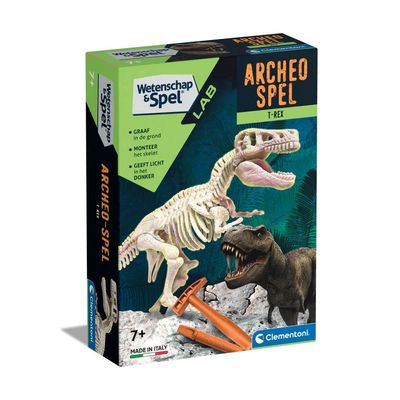 Clementoni wetenschap & spel archeospel t-rex fluo