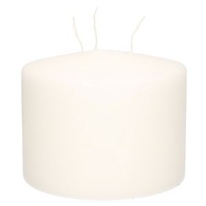 Witte multi lont kaars/mammoetkaars 15 x 12 cm 104 branduren