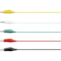 VOLTCRAFT KS-630/0.1 Meetsnoerenset Krokodilklem Krokodilklem 0.63 m Zwart, Rood, Geel, Groen, Wit 1 set(s)