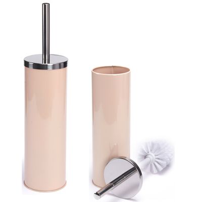 Toiletborstel houder/wc-borstel - 2x - metaal - beige - 38 x 9 cm