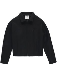 Courrèges veste laine en à patch logo - Noir