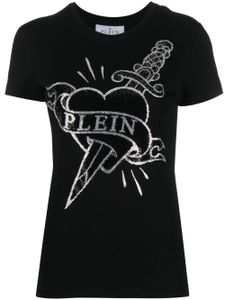 Philipp Plein t-shirt à logo strassé - Noir