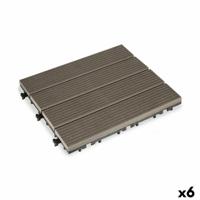 In elkaar grijpende vloertegels Composiet Zwart Polyethyleen 30 x 2,6 x 30 cm (6 Stuks)