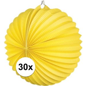 30x Gele lampionnen 22 cm   -