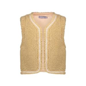 Geisha winter gilet meisjes - zand - zigzag, teddy borduursel