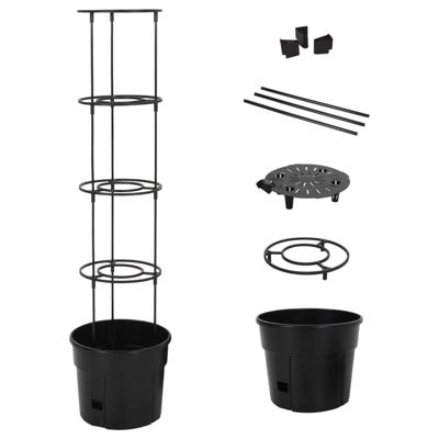 VidaXL Tomatenkweekpot ø29,5x115 cm polypropeen antracietkleurig