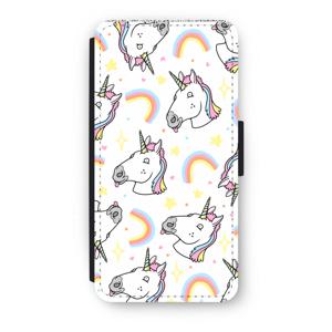 Rainbow Unicorn: iPhone 7 Plus Flip Hoesje