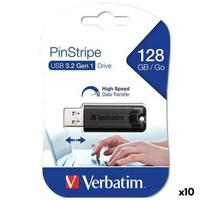 USB stick Verbatim PINSTRIPE Zwart 128 GB (10 Stuks)