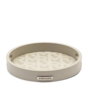 Riviera Maison Dienblad beige, Rond - RM Monogram - Hout