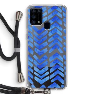 Blauwe pijlen: Samsung Galaxy M31 Transparant Hoesje met koord