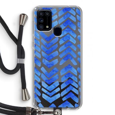 Blauwe pijlen: Samsung Galaxy M31 Transparant Hoesje met koord