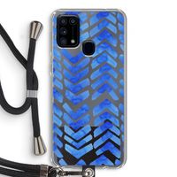 Blauwe pijlen: Samsung Galaxy M31 Transparant Hoesje met koord