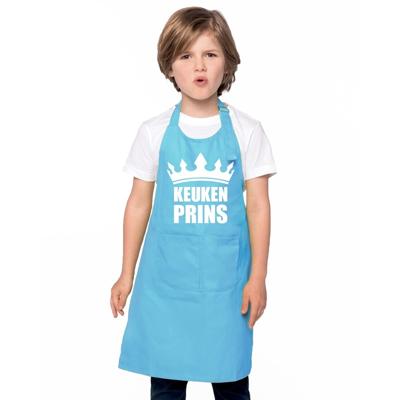 Keukenprins keukenschort - voor kinderen - blauw - kliederen - keukenhulpje Keukenprins keukenschort - voor kinderen - blauw - kliederen - keukenhulpje