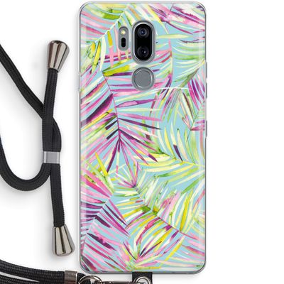 Tropical Palms Blue: LG G7 Thinq Transparant Hoesje met koord