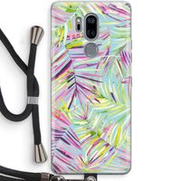 Tropical Palms Blue: LG G7 Thinq Transparant Hoesje met koord
