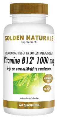 Golden Naturals Vitamine B12 1000mcg Zuigtabletten