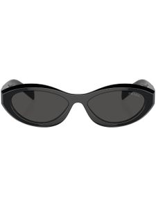 Prada Eyewear lunettes de soleil à monture ovale - Noir