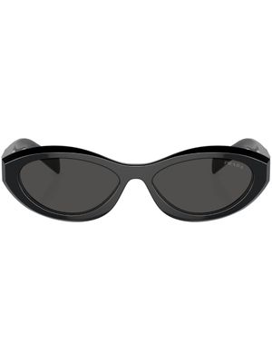 Prada Eyewear lunettes de soleil à monture ovale - Noir
