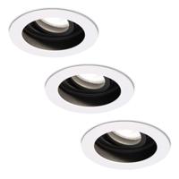 Set van 3 Laredo LED inbouwspots - GU10 5 Watt 400 lumen - 6400K daglicht wit - Dimbaar - verzonken - Rond - Kantelbaar - IP20 Voor binnen - Wit