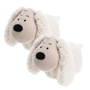 Deurstopper - 2x - hond - wit - 27 x 17 x 18 cm - polyester - dieren thema deurstoppers