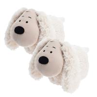 Deurstopper - 2x - hond - wit - 27 x 17 x 18 cm - polyester - dieren thema deurstoppers