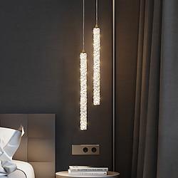 led hanglamp warm wit 53cm 1-lichts nordic kristal nachtkastje lange buis kristallen hanglamp keukeneiland in hoogte verstelbare hanglamp nachtkastje hanglamp decor voor woonkamer balkon 110-240v Lightinthebox