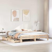 Bedframe zonder matras massief grenenhout 200x200 cm