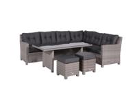 Blue bird lounge-diningset - 5-delig - rechts - organic grey - reflex black