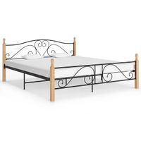 Bedframe metaal zwart 180x200 cm - thumbnail