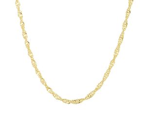 Ketting Singalporeschakel zilver goudkleurig 2,25 mm 45-50 cm