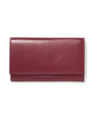 HEMA Portemonnee met flap leer donkerrood