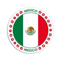 Vlag van Mexico stickers - rond - D14,8 cm - in vlag kleuren - Landen thema