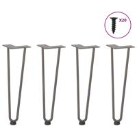 Haarnadelpoten voor Salontafel 4 st 42 cm massief staal naturel