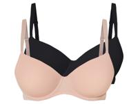 esmara 2 dames beugel-BH&apos;s (Zwart/beige, 95C)