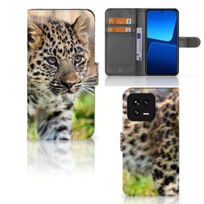 Xiaomi 13 | Telefoonhoesje | Met pasjeshouder | Baby Luipaard