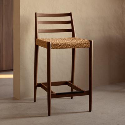 Kave Home Barkruk 'Analy' Eiken, kleur Walnoot (zithoogte 65cm)
