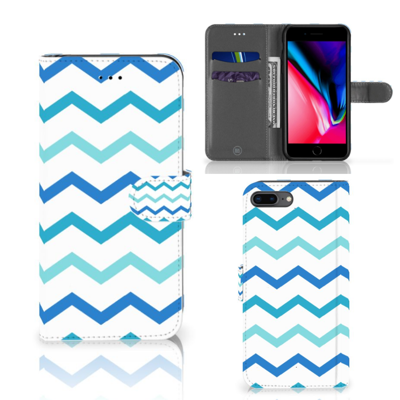 Apple iPhone 7 Plus | 8 Plus | Telefoon Hoesje | Zigzag Blauw