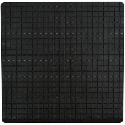 Douche/bad anti-slip mat badkamer - rubber - zwart - 54 x 54 cm - vierkant